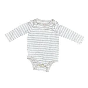 6-9M Baby Beige and White Striped Onesie